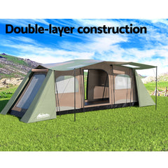 Weisshorn Camping Tent 10 Person Instant Up Tents Outdoor Family Hiking 3 Rooms Outdoor > Camping TENT-D-FAST-10P-BRGN Online Furniture