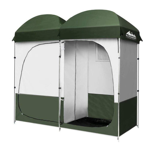 Weisshorn Double Camping Shower Toilet Tent Outdoor Portable Change - ozily