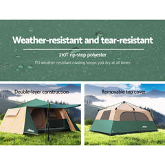 Weisshorn Instant Up Camping Tent 8 Person Pop up Tents Family Hiking Outdoor TENT-C-FAST-D420 Online Furniture