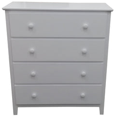 Wisteria Tallboy 4 Chest of Drawers Solid Rubber Wood Bed Storage Cabinet -White Furniture > Bedroom V315-VOB-ORVI-05 Online Furniture