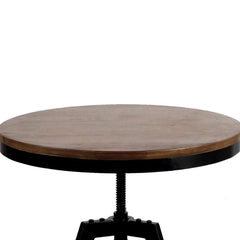 Wood Round Dining Table - Dark Brown - ozily