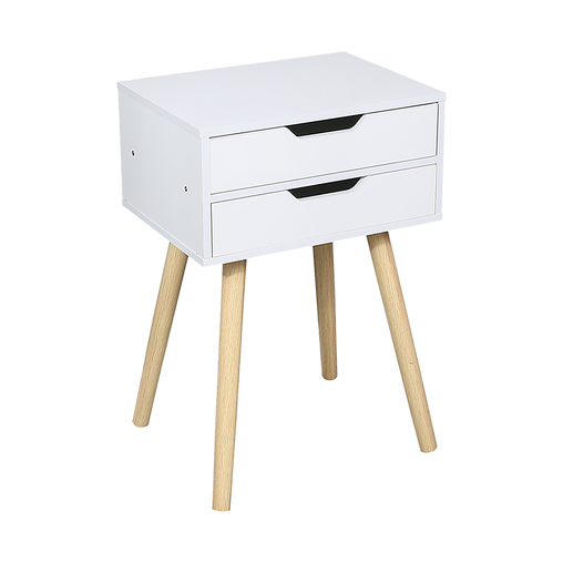 Wooden Bedside Table 2 Drawers Cabinet Storage Tall Night Stand Furniture > Office V63-834191 Online Furniture