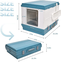 XL Portable Cat Toilet Litter Box Tray Foldable House with Handle and Scoop Blue Pet Care > Cat Supplies V278-AT1001-LITTER-TRAY-BLUE Online Furniture