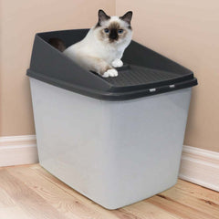 XL Top Entry Cat Litter Box No Mess Large Enclosed Covered Kitty Tray Pet Care > Cat Supplies V278-70413 Online Furniture