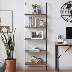 YES4HOMES Industrial Ladder Shelf Wood Wall-Mounted Bookcase Storage Rack Shelves Display Furniture > Living Room V278-M80908Z-STORAGE-RACK Online Furniture