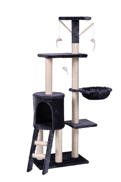 YES4PETS 138cm Cat Scratching Post Tree Post House Tower with Ladder-Grey Pet Care > Cat Supplies V278-CT138-GREY Online Furniture