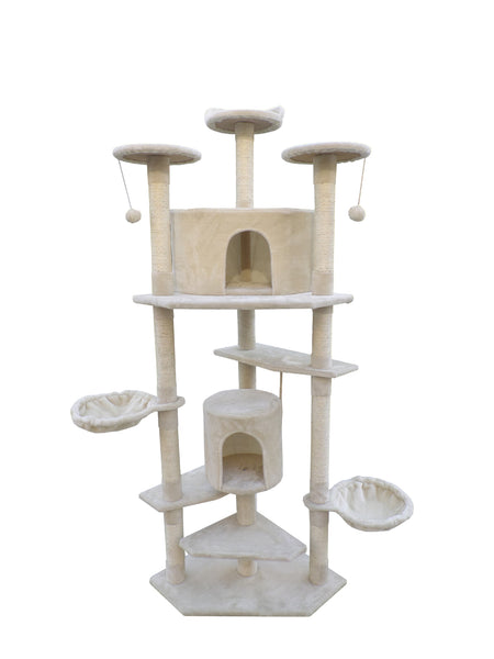 YES4PETS 200 cm Cat Scratching Post Tree Scratcher Corner Tower Furniture- Beige Pet Care > Cat Supplies V278-CT200-BEIGE Online Furniture