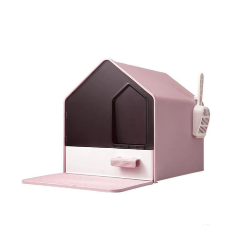 YES4PETS L Portable Hooded Cat Toilet Litter Box Tray House with Drawer and Scoop-Pink Pet Care > Cat Supplies V278-MSP-104-PINK Online Furniture