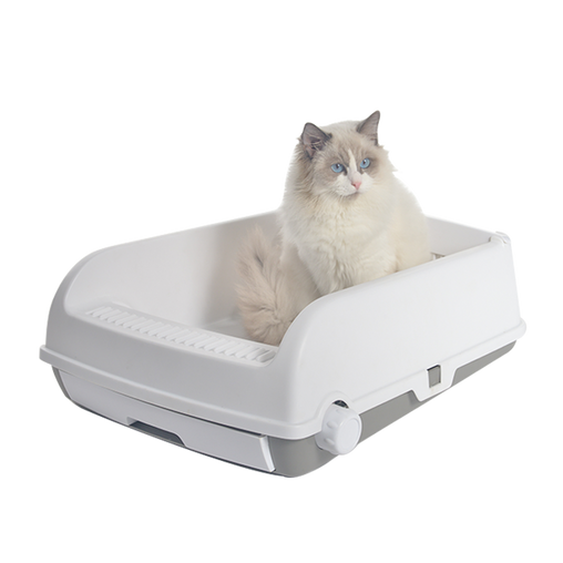 YES4PETS Large Cat Litter Tray Box Kitty Toilet with Rack Scoop Drawer-Style Cleaning Box White Pet Care > Cat Supplies V278-AT1003-WHITE Online Furniture