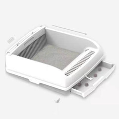 YES4PETS Large Cat Litter Tray Box Kitty Toilet with Rack Scoop Drawer-Style Cleaning Box White Pet Care > Cat Supplies V278-AT1003-WHITE Online Furniture