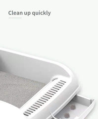 YES4PETS Large Cat Litter Tray Box Kitty Toilet with Rack Scoop Drawer-Style Cleaning Box White Pet Care > Cat Supplies V278-AT1003-WHITE Online Furniture