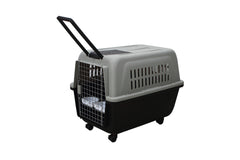 YES4PETS Large Plastic Kennels Pet Carrier Dog Cat Cage Crate With Handle and Wheel Black Pet Care > Dog Supplies V278-HKX-0004-BLACK Online Furniture