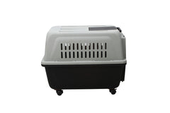 YES4PETS Large Plastic Kennels Pet Carrier Dog Cat Cage Crate With Handle and Wheel Black Pet Care > Dog Supplies V278-HKX-0004-BLACK Online Furniture