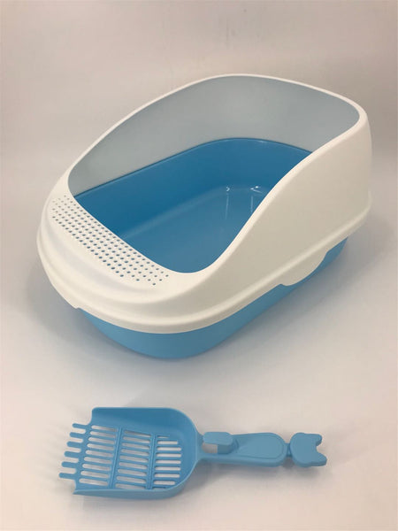 YES4PETS Large Portable Cat Toilet Litter Box Tray House with Scoop Blue Pet Care > Cat Supplies V278-MSP-0003-BLUE Online Furniture