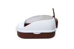 YES4PETS Large Portable Cat Toilet Litter Box Tray with Scoop and Grid Tray Brown Pet Care > Cat Supplies V278-MSP-004-BROWN-W-ZW-0001 Online Furniture