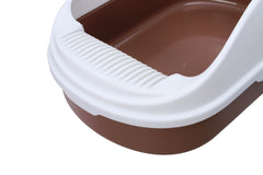 YES4PETS Large Portable Cat Toilet Litter Box Tray with Scoop and Grid Tray Brown Pet Care > Cat Supplies V278-MSP-004-BROWN-W-ZW-0001 Online Furniture