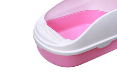 YES4PETS Large Portable Cat Toilet Litter Box Tray with Scoop and Grid Tray Pink Pet Care > Cat Supplies V278-MSP-004-PINK-W-ZW-0001 Online Furniture