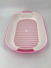 YES4PETS Large Portable Cat Toilet Litter Box Tray with Scoop and Grid Tray Pink Pet Care > Cat Supplies V278-MSP-004-PINK-W-ZW-0001 Online Furniture