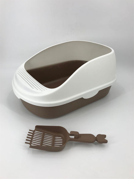 YES4PETS Large Portable Cat Toilet Litter Box Tray with Scoop Brown Pet Care > Cat Supplies V278-MSP-0003-BROWN Online Furniture