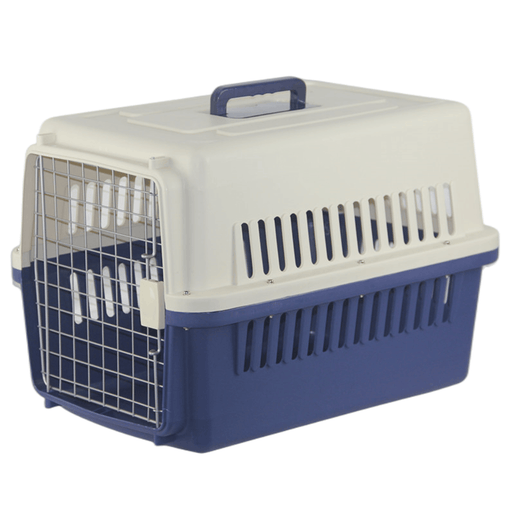 YES4PETS New Medium Dog Cat Rabbit Crate Pet Airline Carrier Cage With Bowl & Tray Dark Blue Pet Care > Dog Supplies V278-FC-610-W-BOWL-TRAY-NAVY Online Furniture