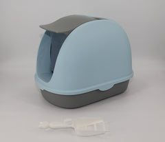 YES4PETS Portable Hooded Cat Toilet Litter Box Tray House with Handle and Scoop Blue Pet Care > Cat Supplies V278-MSP-0007-BLUE Online Furniture