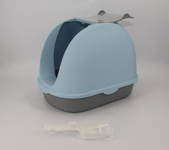 YES4PETS Portable Hooded Cat Toilet Litter Box Tray House with Handle and Scoop Blue Pet Care > Cat Supplies V278-MSP-0007-BLUE Online Furniture