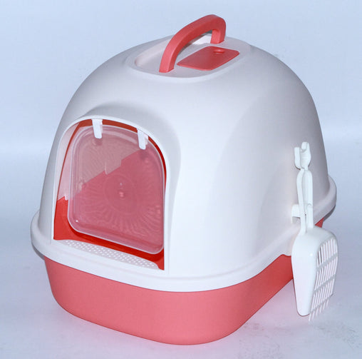 YES4PETS Portable Hooded Cat Toilet Litter Box Tray House with Handle and Scoop Red Pet Care > Cat Supplies V278-MSP-0009-RED Online Furniture