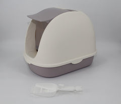 YES4PETS Portable Hooded Cat Toilet Litter Box Tray House with Handle and Scoop White Pet Care > Cat Supplies V278-MSP-0007-WHITE Online Furniture