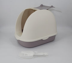 YES4PETS Portable Hooded Cat Toilet Litter Box Tray House with Handle and Scoop White Pet Care > Cat Supplies V278-MSP-0007-WHITE Online Furniture