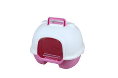 YES4PETS Portable Hooded Cat Toilet Litter Box Tray House with Handle, Scoop and Charcoal Filter Pink Pet Care > Cat Supplies V278-MSP-0006-PINK Online Furniture