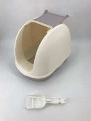 YES4PETS Portable Hooded Cat Toilet Litter Box Tray House with Scoop and Grid Tray White Pet Care > Cat Supplies V278-MSP-0007-WHITE-W-ZW-0001 Online Furniture