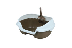 YES4PETS Small Portable Cat Kitten Rabbit Toilet Litter Box Tray with Scoop Brown Pet Care > Cat Supplies V278-MSP-0001-BROWN Online Furniture