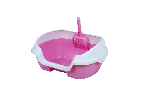 YES4PETS Small Portable Cat Kitten Rabbit Toilet Litter Box Tray with Scoop Pink Pet Care > Cat Supplies V278-MSP-0001-PINK Online Furniture