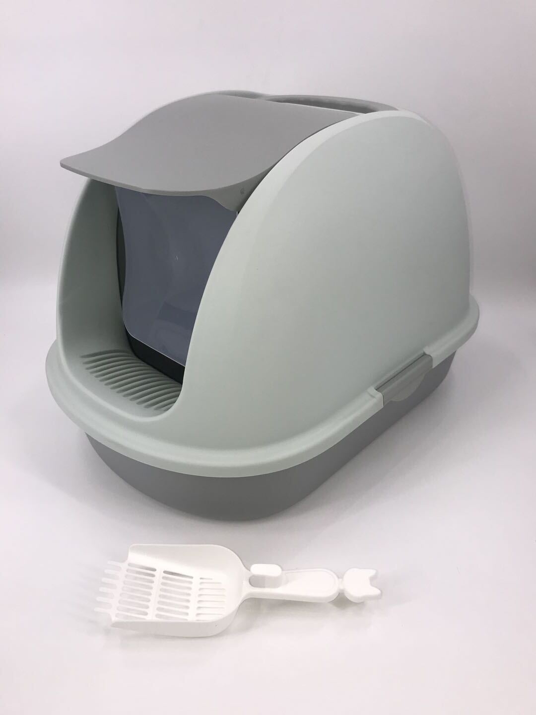 YES4PETS XL Portable Hooded Cat Toilet Litter Box Tray House w Charcoal Filter and Scoop Grey Pet Care > Cat Supplies V278-MSP-0008-GREY Online Furniture