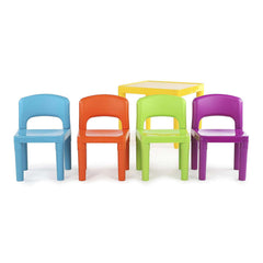 Kids Plastic 5-Piece Table & 4 Chairs Set - ozily